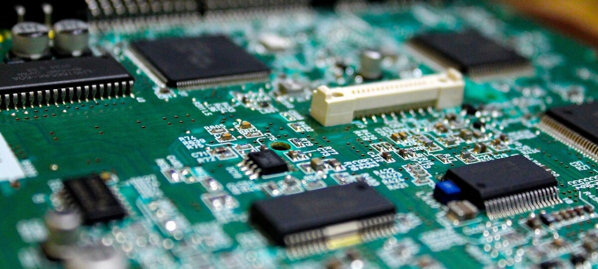 Close up of an electronic circuit board.
