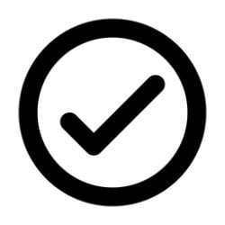 Checkmark, an icon showing approval.