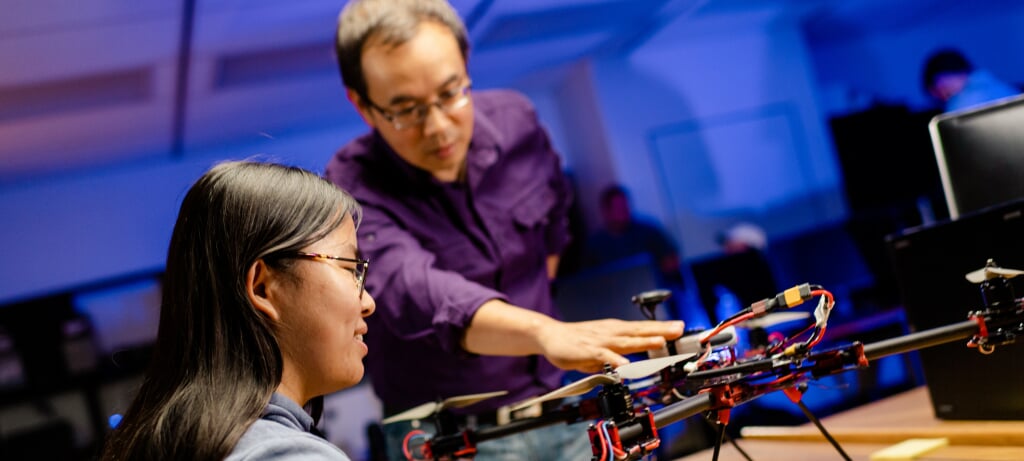 Student and Teacher in class
