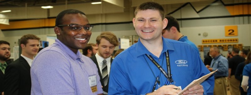 Graduate students at Career Fair