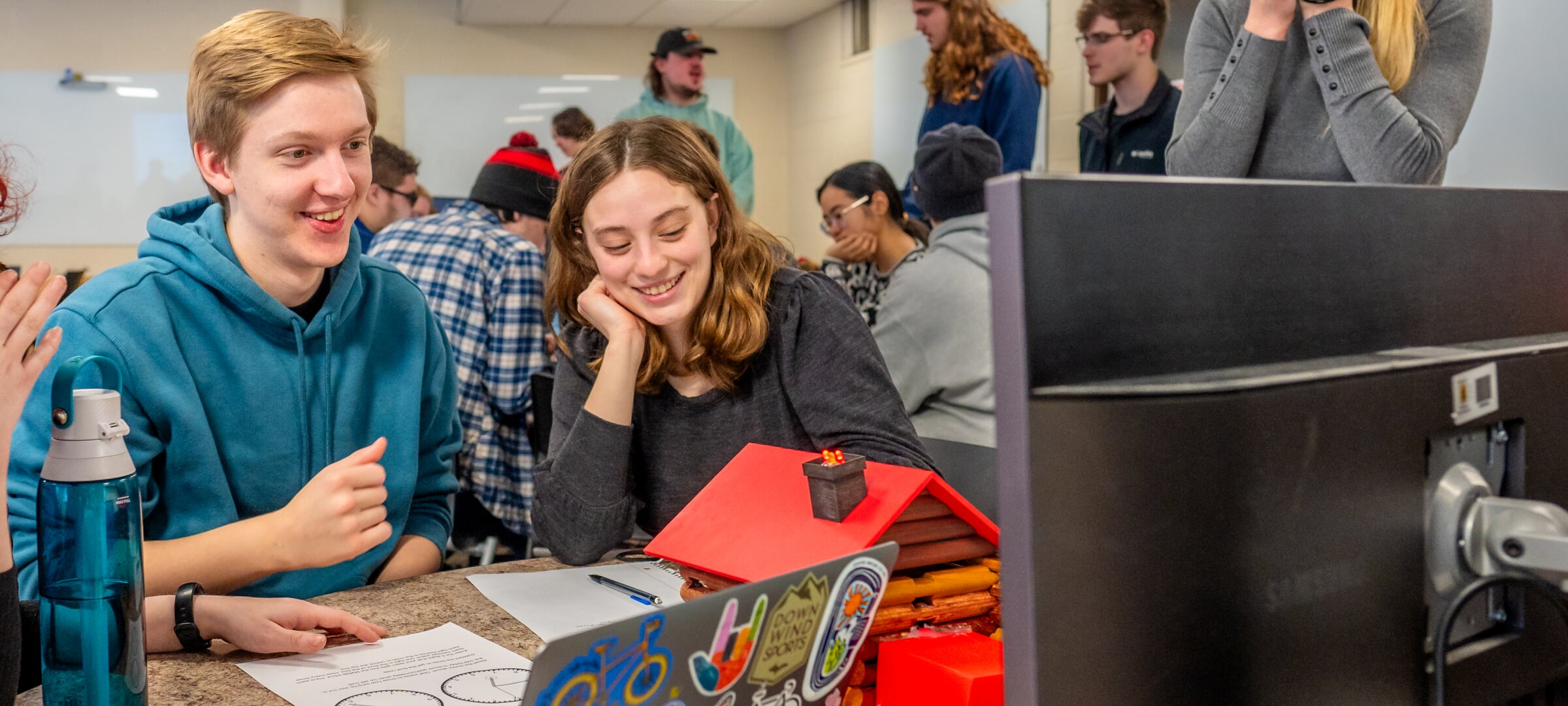 Michigan Technological University students working on a class project.