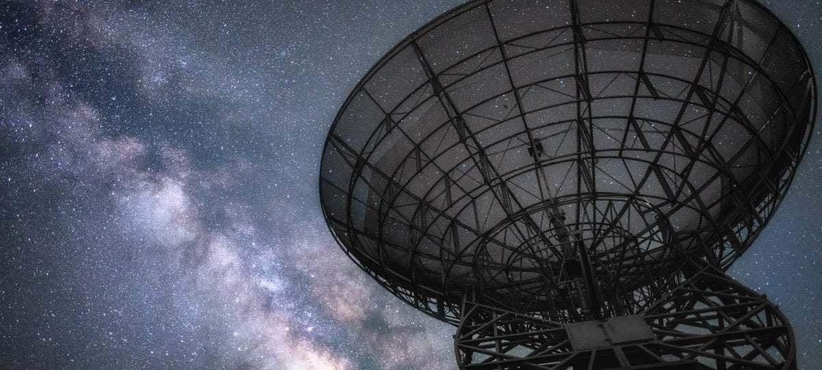 Starry sky with antenna array.