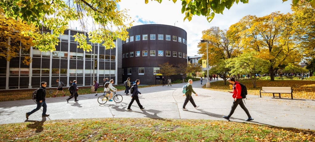 Campus in fall outside Rehki Hall