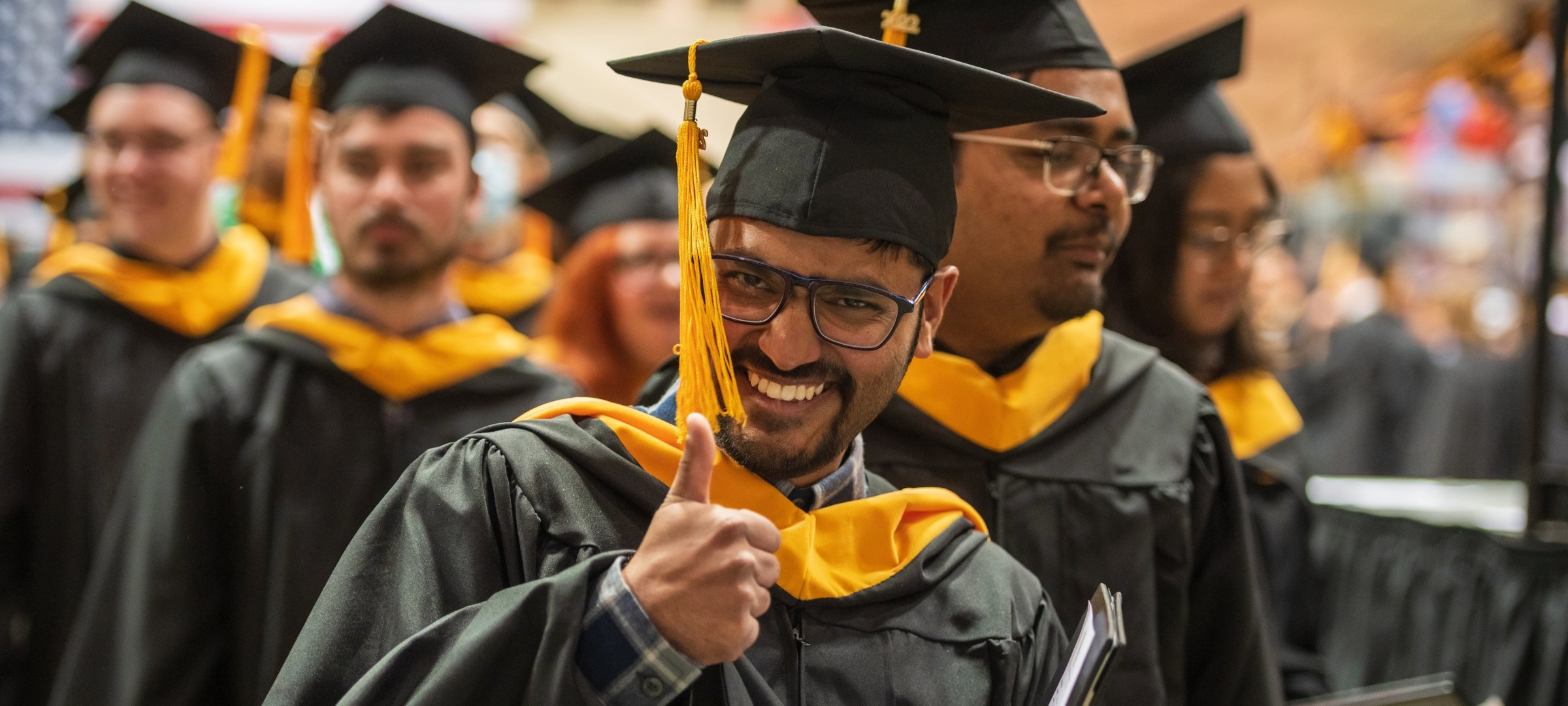 Graduates during Commencement.