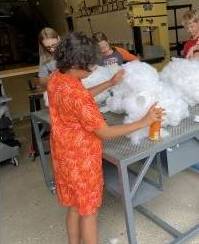 Student making a cloud