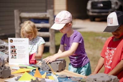 Kids working on a project