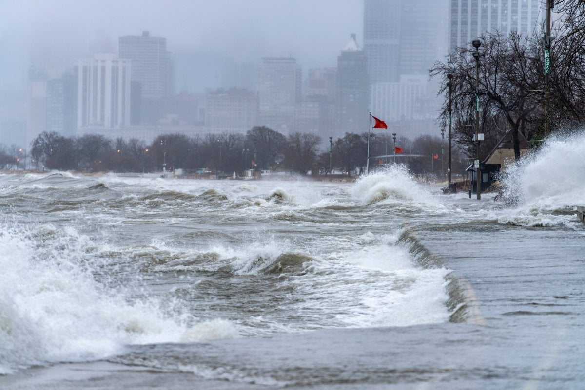 Lake Michigan north of Oak Street Beach, Chicago, IL