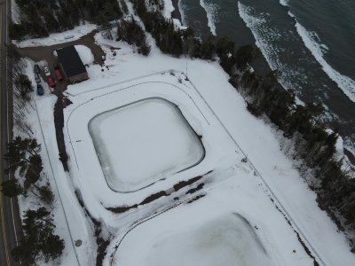 Drone image of lagoons, credit to Dr. Colin Brooks