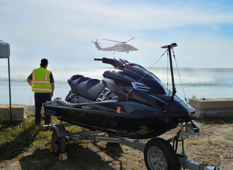 Autonomous Wave Runner with USCG Helicopter