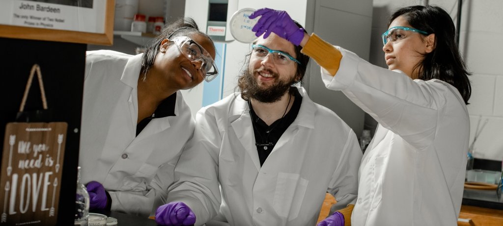 Students working in the Dam Lab