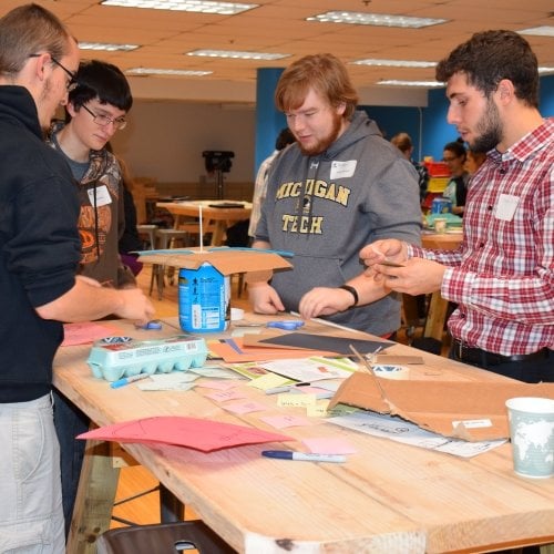 Students working on a project during D80 2017