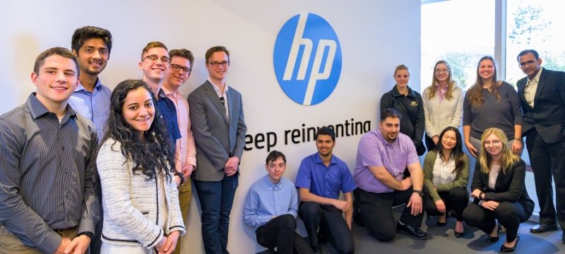 Michigan Tech students on the Silicon Valley trip visiting Hewlett Packard.