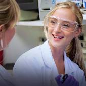 Student researcher in a lab.