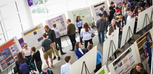 Overhead view of Undergraduate Research Symposium