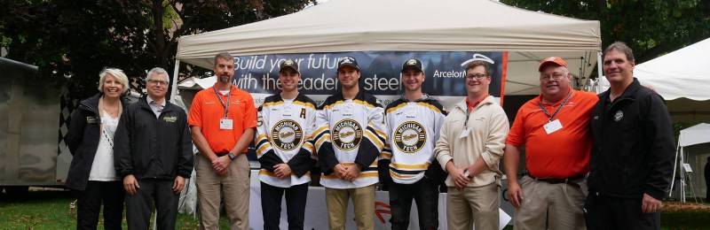 Enterprise sponsor and supporter ArcelorMittal visits Michigan Tech campus.