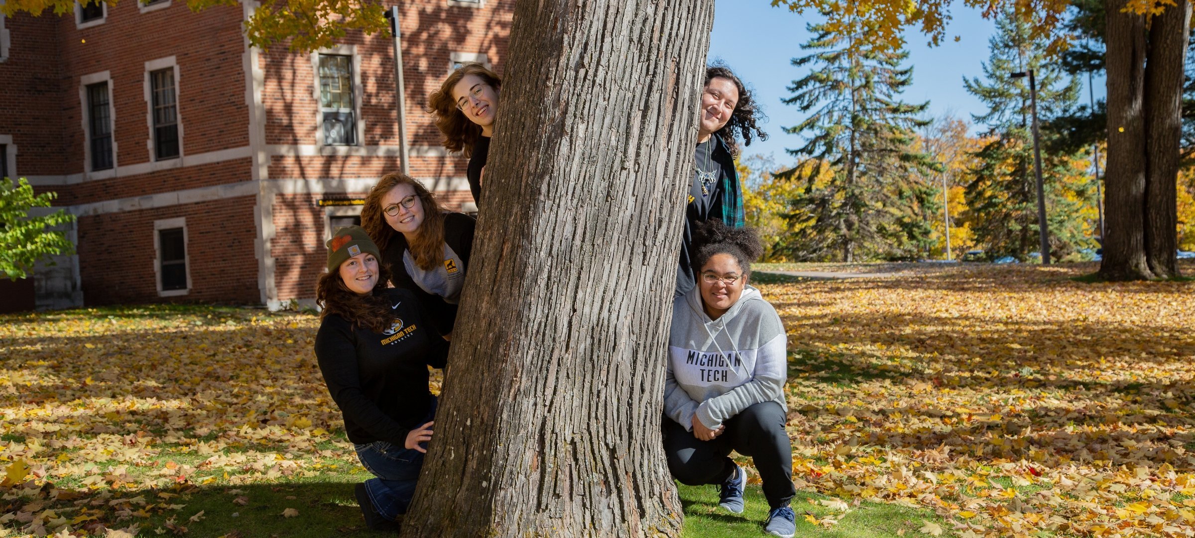 MTU students playing broomball