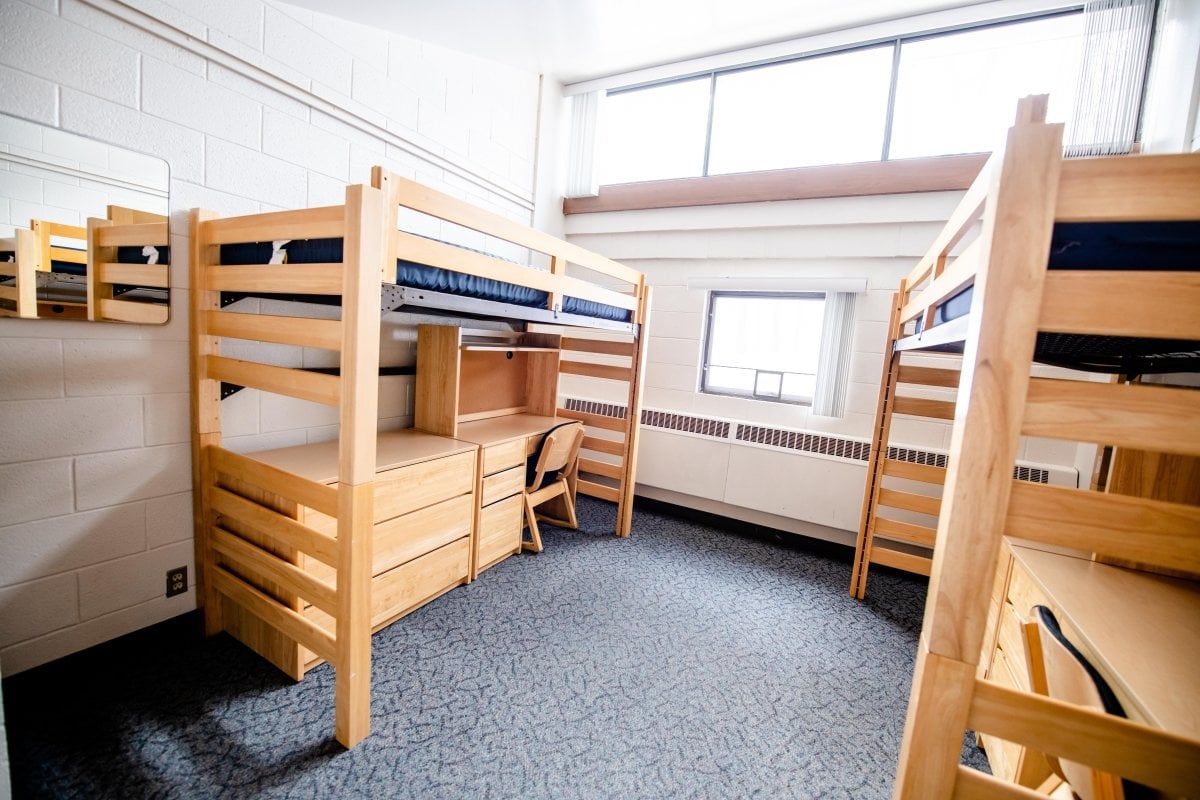 McNair Hall standard double dorm room