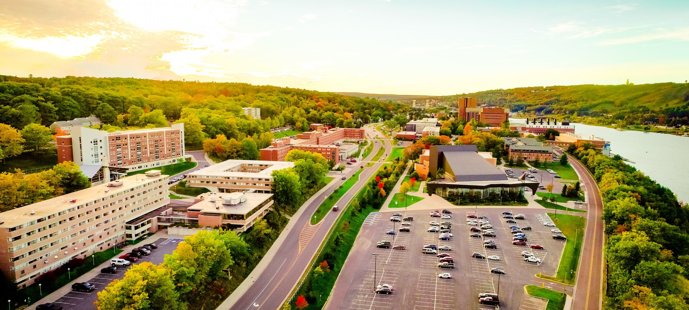 Michigan Tech campus aerial drone image