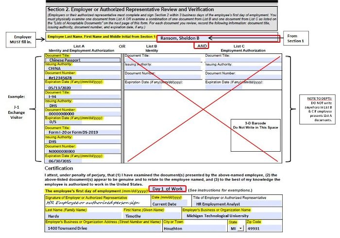 form i-9 example
 I-17 Resource Page | Human Resources | Michigan Tech