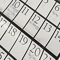 Close up of a calendar.