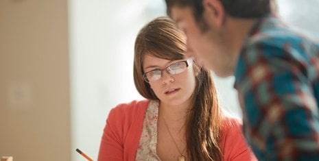Two students studying together