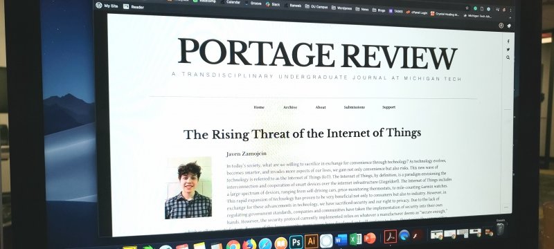 Screen shot of Portage Review website