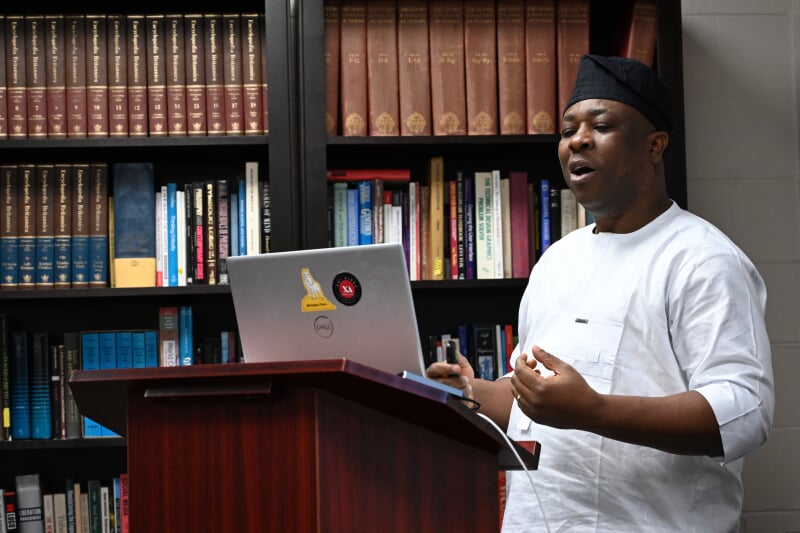 2025 RTC PhD alumnus Ayodele James Akinola presents his dissertation.