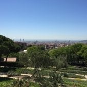 view of Barcelona from a park