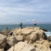 MTU students at the beach in Barcelona