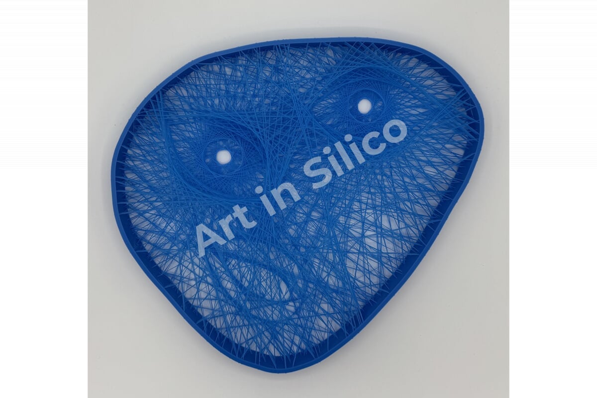 This blue 3D printed sculpture explores the intersection between organic and inorganic.