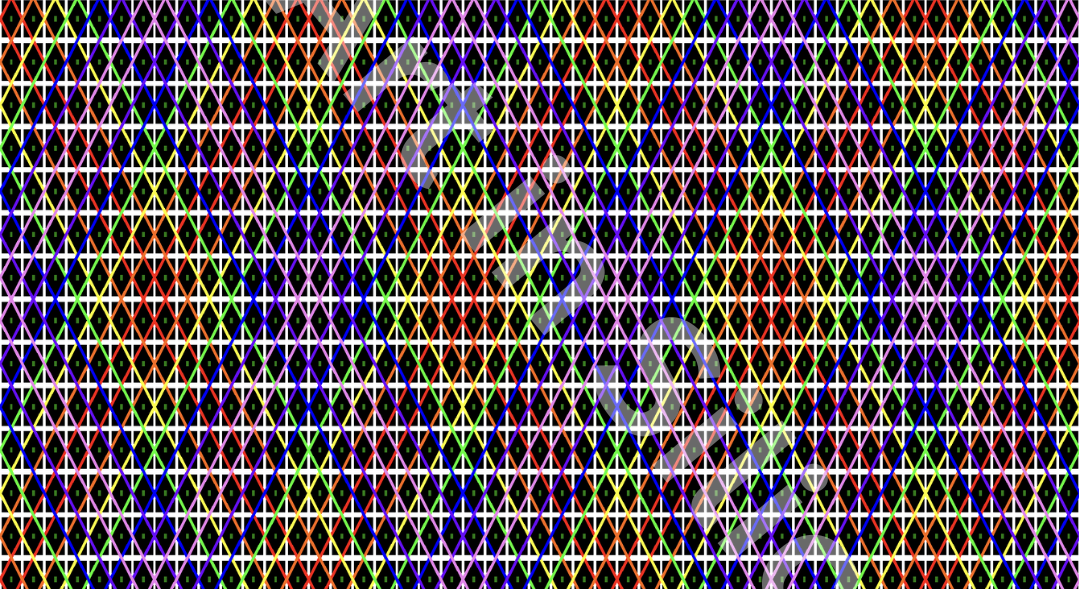 Digital image of diamond shapes in an array of colors. 