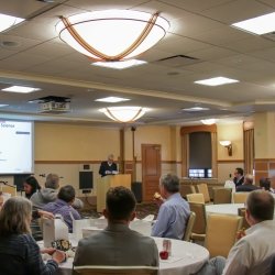 President Koubek at Computing MTU Showcase Luncheon in MUB Ballroom