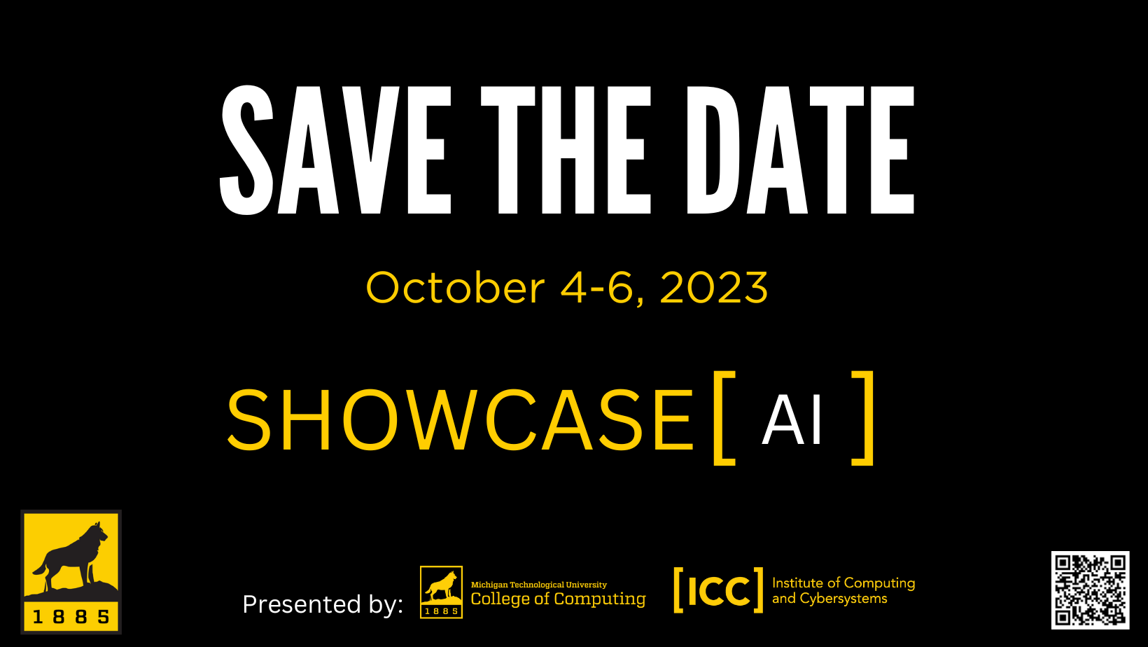 Save the Date October 4-6, 2023 Showcase [AI]. Presented by the College of Computing and the Institute of Computing and Cybersystems.