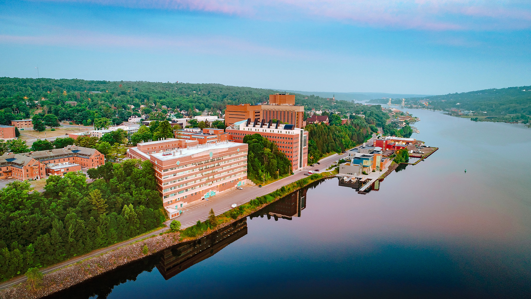 Aerial view of Michigan Tech campus 