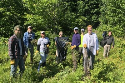(image credit: Sigrid Resh) KISMA Crew has been removing European marsh thistle from an infested beaver pond at Gratiot Lake Conservancy since 2017 with great results