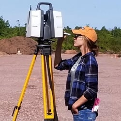 Student surveying Student surveying