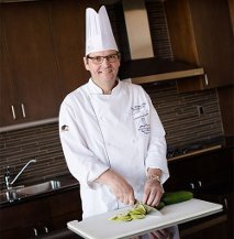 Chef Eric Karvonen shows off his cutting skills