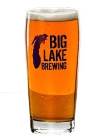 Big Lake Brewing pint filled with beer.