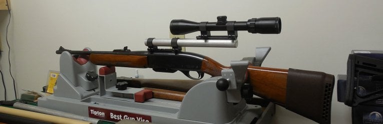 A rifle modified with the Visually Impaired Sighting System (VISS).