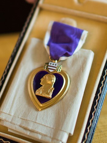 Purple Heart John's purple heart medal.