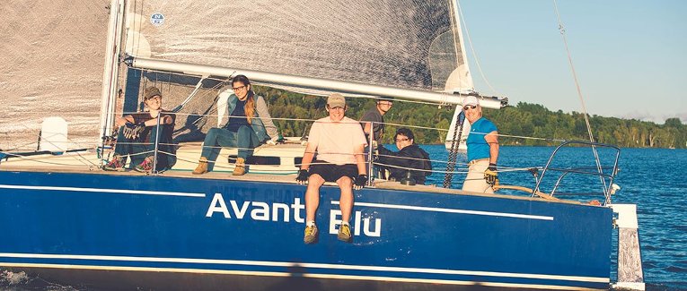 The crew aboard the Avanti Blu.