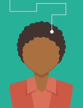 Race Breakdown Illustrated African American female.