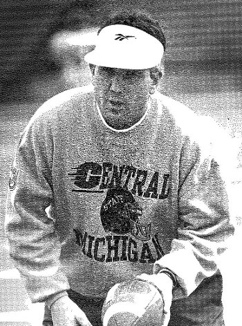 Tom Kearly in a Central Michigan football sweatshirt.