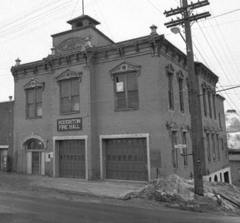 Historic photo of the Houghton Fire Hall.