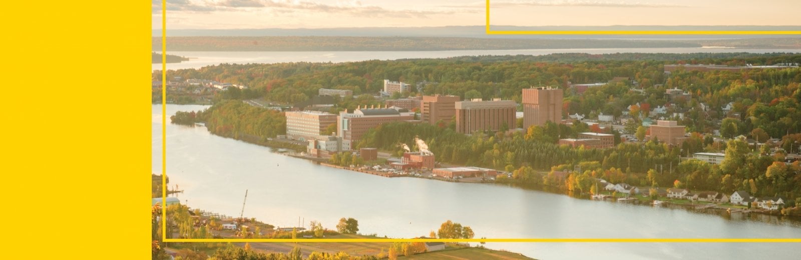 Aerial view of the Michigan Tech campus.