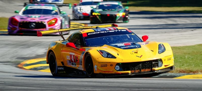 Corvette Racing car on the race track.