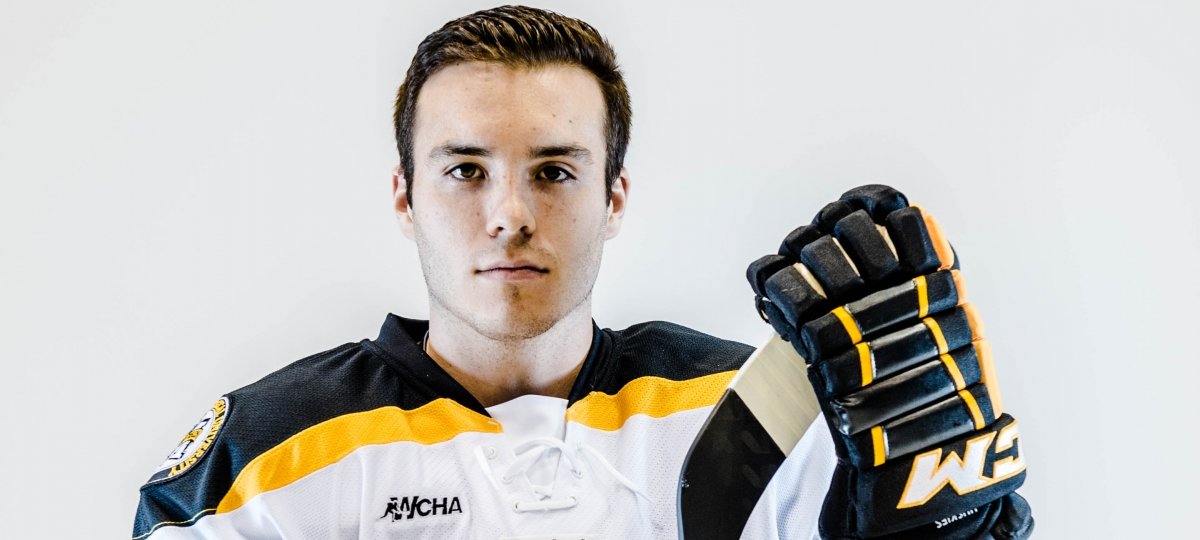 Matt Roy hockey portrait.