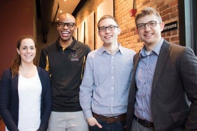 Ashley and three other students in a group.