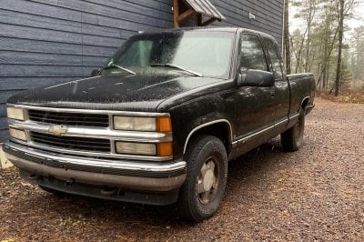 Ashley's black 1997 Chevy Silverado.