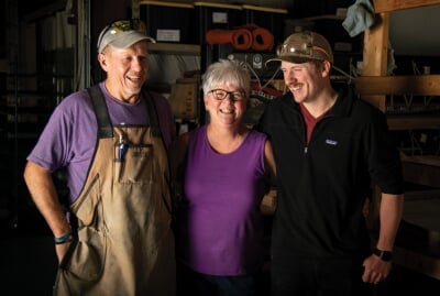 Jeff Thompson with his parents.